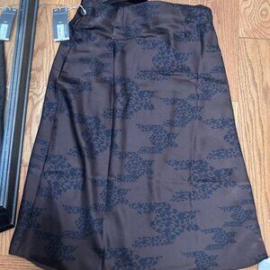 NWT Worthington A-line Midi skirt Chocolate Plum 14